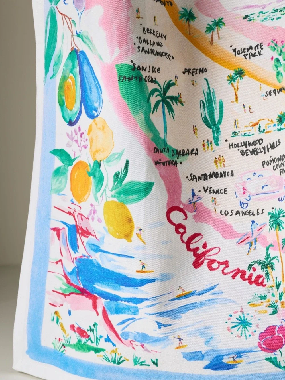 Anthropologie Coastal Summer California Dish Towel